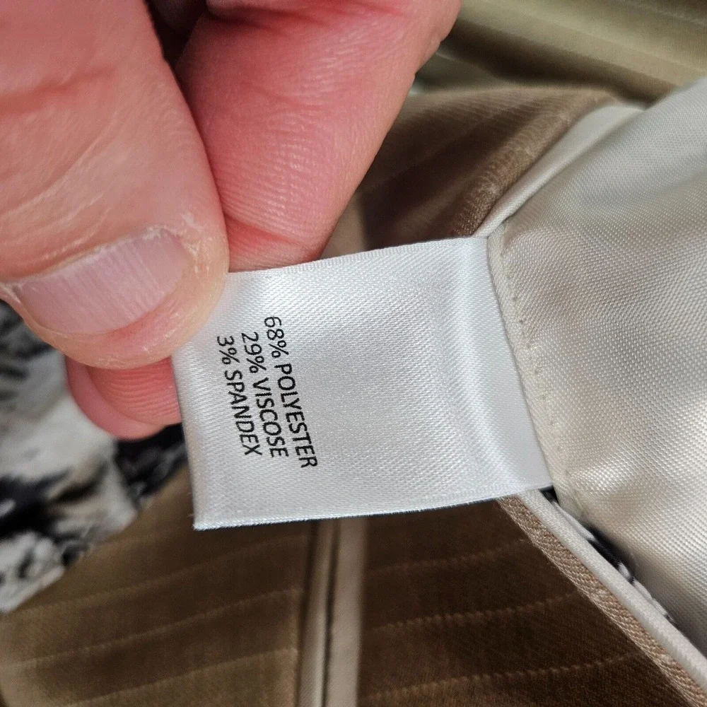 NWT Murano XLT Suit‎ Blazer Jacket Sport Coat Men Tan White Pinstriped